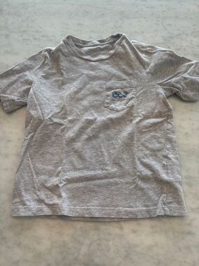 Vineyard Vines Kids Light Gray Pocket Tee with Whale Logo